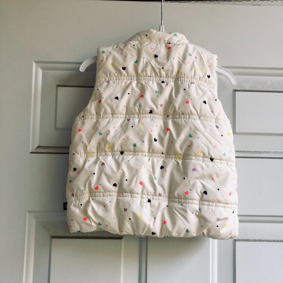 ❄️ [KID 2T] Baby GAP Puffer White Heart Vest COLDCONTROL Sleeveless Jacket Girl - Picture 3 of 7